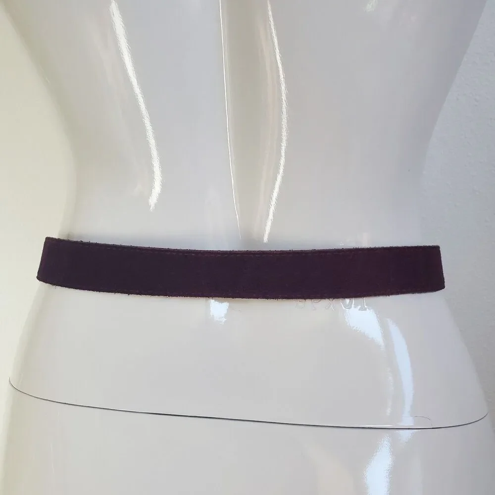 Vintage 80s Purple Suede Leather Belt